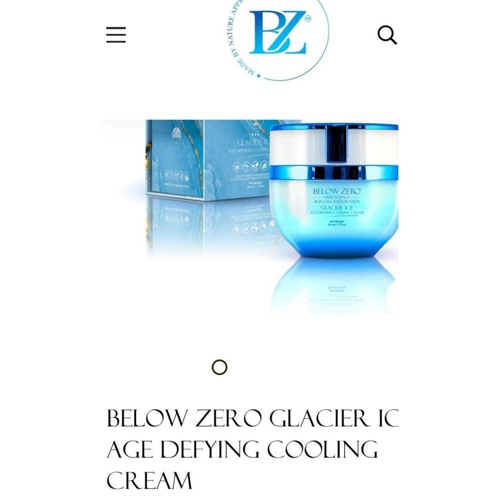 Below Zero Glacier Ice Age Defying Cooling Cream Skin Cell Restoration 50ml